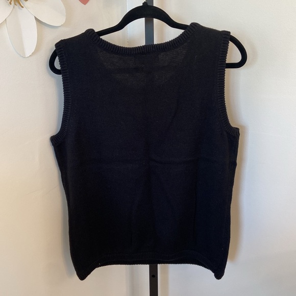NWT Cinnamon Cinder Black Fall Leaf Sweater Vest Size Large - Picture 4 of 7
